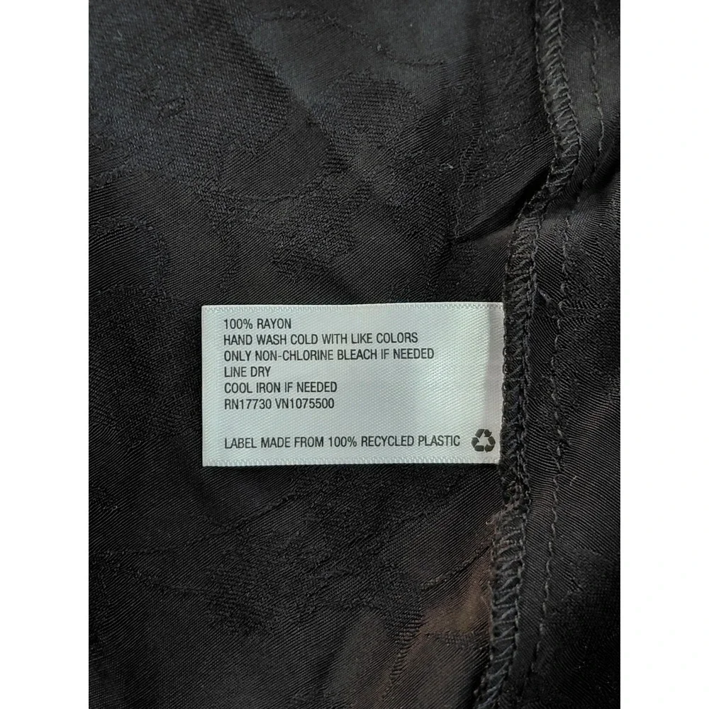 A New‎ Day Floral Embossed Open Front Kimono OSFM Black Lightweight